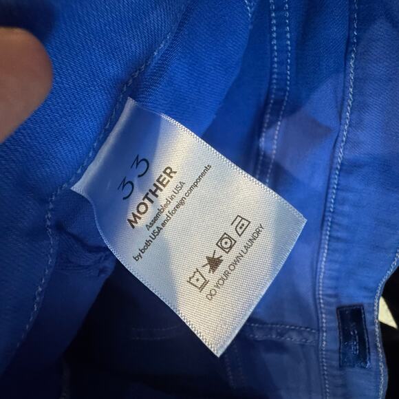 Mother High Rise Patch Pocket Wide Leg Jeans In Snorkel Blue Size 33 NWT - Picture 8 of 12